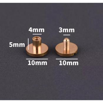 10pcs Solid Brass Binding Screws for Wallets 10mm Cap