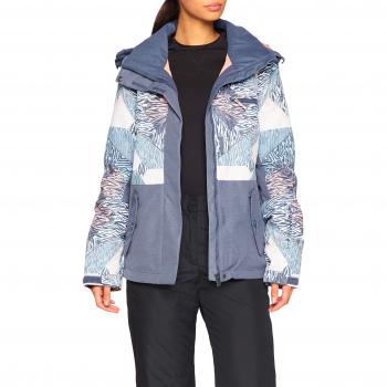 Roxy Damen Jetty Block Ski-Top – Powder Blue-Animal Geo, Mittelgröße
