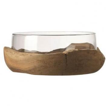 Leonardo Terra Decoratieve Schaal met Teaksockel Ø 28 cm