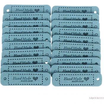 Buntes Leder‑Sticker-Set für Kleidung – 20 Stück, handgemacht