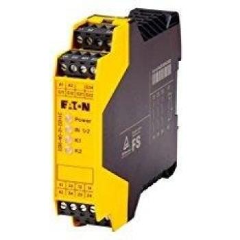 Relè di sicurezza ESR5-NO-31-230VAC Eaton, 22.5 x 99 x 114.5 mm, 1 pz., Verticale Giallo, 230 Vac, 3 percorsi condivision