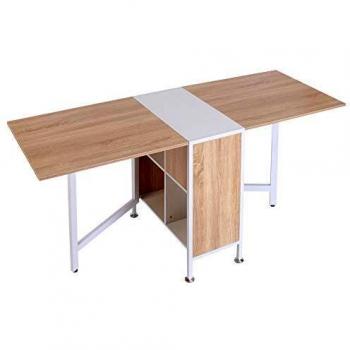 HOMCOM Oak & White Folding Dining Table