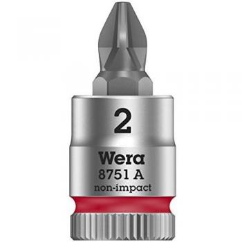 Wera 8751 A Phillips Zyklop Bitnuss mit 1/4-Antrieb, PH 3 x 28 mm
