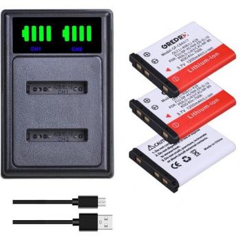 FinePix XP70/XP60/XP50/T550 Compatible Li‑40B Battery Set + Charger