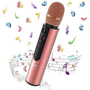 bekose Karaoke Wireless Microphone, Microphone for Kids Portable Handheld Bluetooth Speaker Mic, Karaoke Machine Home KTV Player Compatible with Android & iOS Devices for Party/Kids Singing