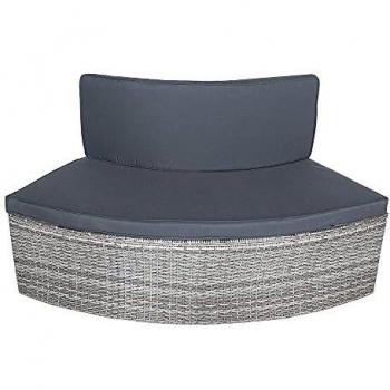 RED DECO Banc Confort en résine tressée Noir pour Spa Gonflable diamètre 180 cm (4 Places)