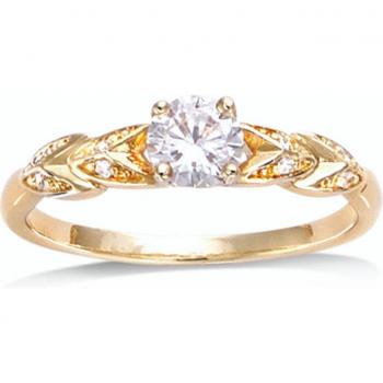 Sissi Golden White Solitaire (Gold-Plated) – 5 mm, 58