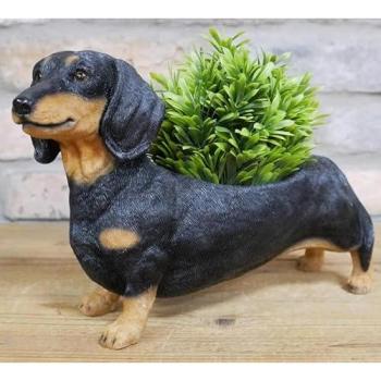 Dachshund Sausage Planter – Brown Edition