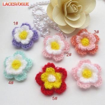 60PCS Handmade Yarn Applique for Sewing