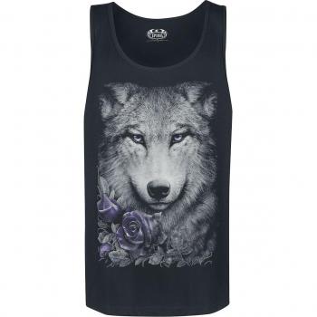 Blusa Gótica Ancha Spiral con Motivo Wolf Roses – Hombre, tamaño XXL, tono negro