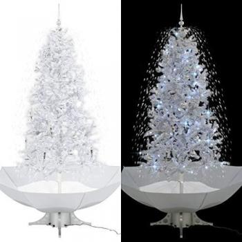 Snow-Covered Christmas Tree with Umbrella Base 190 cm