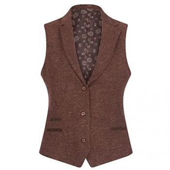 Retro Camel‑Tone Herringbone Tweed Coat (Size 10)