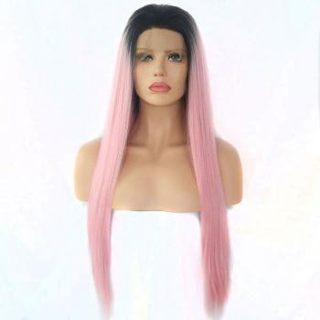 Perruque Lisse Rose Ombre Glamour Fiber