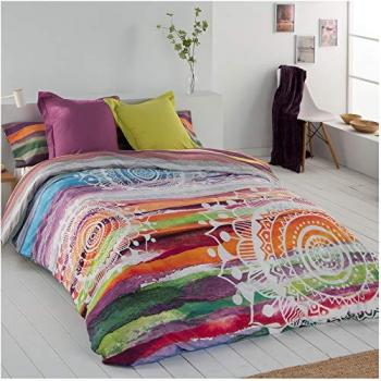 Funda Nórdica Mandala Acuarela Algodón y Poliéster Multicolor con Fundas de Almohada