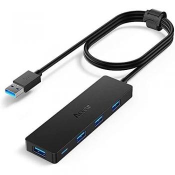 Slimline USB 3.0 Adapter Hub, 4 Ports, 120cm Cable