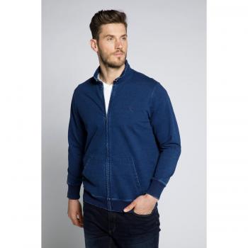 Giacca felpa uomo blu con zip e colletto alto, Taglia: LT, Cotone, JP1880
