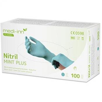 Nitril‑Mint Plus Medi‑Inn Handschuhe (puderfrei) – 1000 Stück – AQL 1,5 – XS