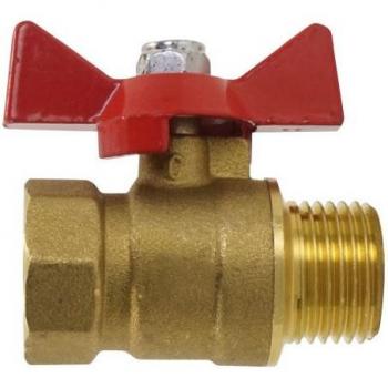 BSP Female to Male Thread Brass Shut Off Valve with Butterfly Handle