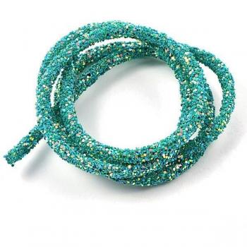 6mm Multi-Color Resin Glitter Rhinestones Tube for Weddings, 1 Yard