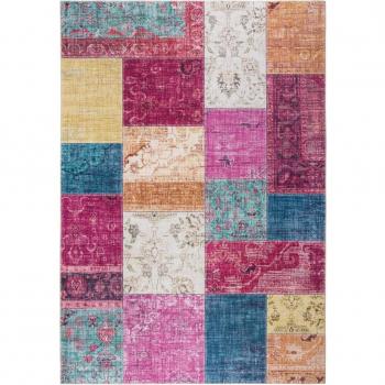 HOMCOM Pflegeleichter Kurzflor Teppich 170 cm Bunt