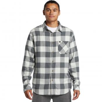 Langarmshirt QUIKSILVER BUFFALO CLASHORT SLEEVEIC FLANNEL – Herren, grau, Urban Chic B, 100 % Baumwolle, kariert, Größe S, N-Gr