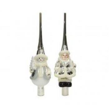 Babbo Natale & Pupazzo in Vetro 28 cm (Kaemingk)