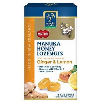 MGO400 Manuka Health Honig Lutschtabletten, Ingwer/Zitrone – 65 g