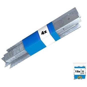 Wickey Lot de 4 ancrages d'angle en acier galvanisé