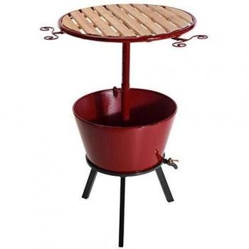 Tavolino Bar extérieur rouge 66×111 cm, accessoire de fête