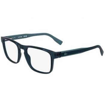 Lacoste L2972 410 – Quadratische Herrenbrille in Blau mit eingebauten Gläsern