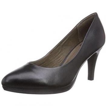 Zapatos de tacón cerrados Caprice 22412 para mujer, cuero negro, talla 40.5 EU