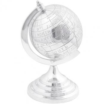 Globo Artistico in Alluminio Argento 16.5x14x26 cm