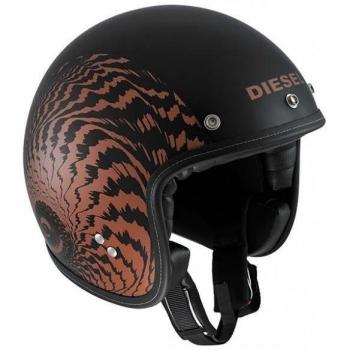 Old Diesel E2205 Casco AGV con Múltiples Jacks, Color Negro-Naranja, Talla 10