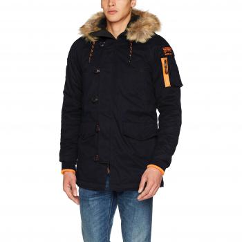 Superdry SD-3 Parka, Abrigo Deportivo para Hombre, Azul (Super Dark Navy)