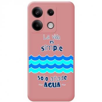 Funda de Silicona Rosa para Xiaomi Redmi Note 13 5G con Diseño de Agua