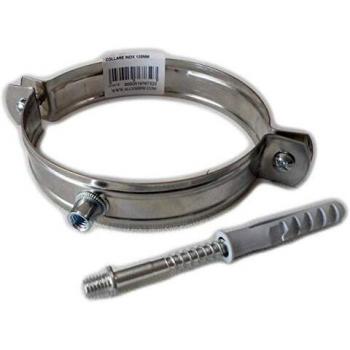 Collier de cheminé 16 cm en acier inoxydable avec vis