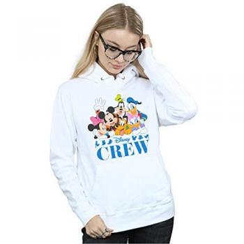 Weißer Disney‑Damen‑Pullover mit Mickey‑Mouse‑Kappe
