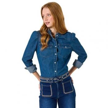 Chemise Denim Bleu avec Col Froncé Joe Browns