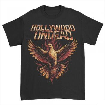 T-Shirt Hollywood Undead Bird Flames Nero Uomo S-L