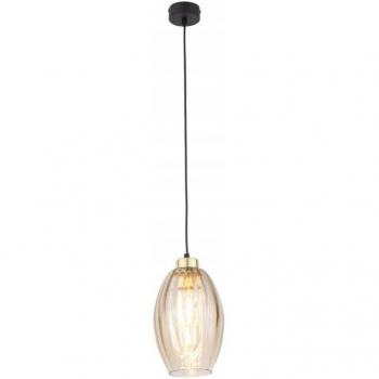 TK Sebo Ceiling Dome Lamp – Dark Finish, Amber Lens (1×E27)