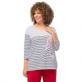 Damen Longsleeve Shirt, Quallen-Motiv, 3/4 Arm, Ulla Popken, Größe 42/44