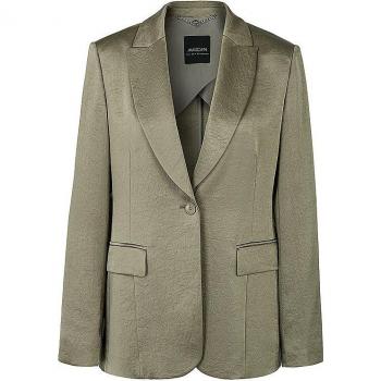 Elegant Green Satin Blazer for Women