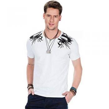 Cipo & Baxx „Edelsteine“ T-Shirt – Herren, Sommerweiß, Kurzarm, klassischer Rundhals, CT376, Größe S
