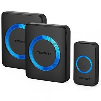 TECKNET Wireless Doorbell, Waterproof Twin Wall Plug-in Cordless Door Chime Kit
