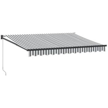 Dual Color Retractable Sunshade (Anthracite & White) 3.5 x 2.5 m, Fabric & Aluminum