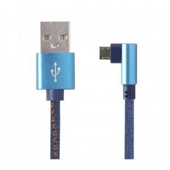 Gembird CC-USB2-AMBM-6FT-BL Cable USB 2.0 Tipo A Macho a Micro USB B Macho Acodado 1.8 Metros Color Azul Jeans