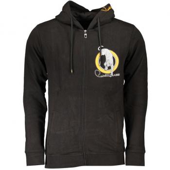 Cavalli Class Men's Black Cotton Zip Sweatshirt