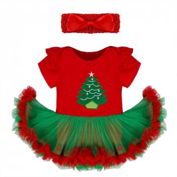 Christmas Tree Red Baby Tutu with Headband