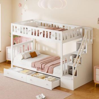Okwish Holzschlafzimmertresenbett mit Schubladen