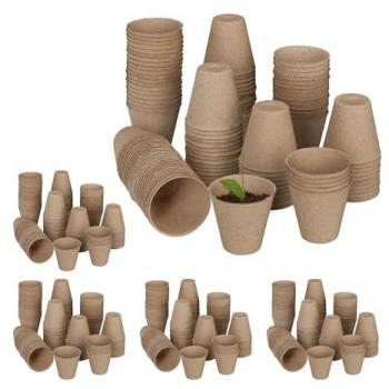 Pots de Semis en Cellulose, Lot de 600, Taille 7,5 x 8 cm